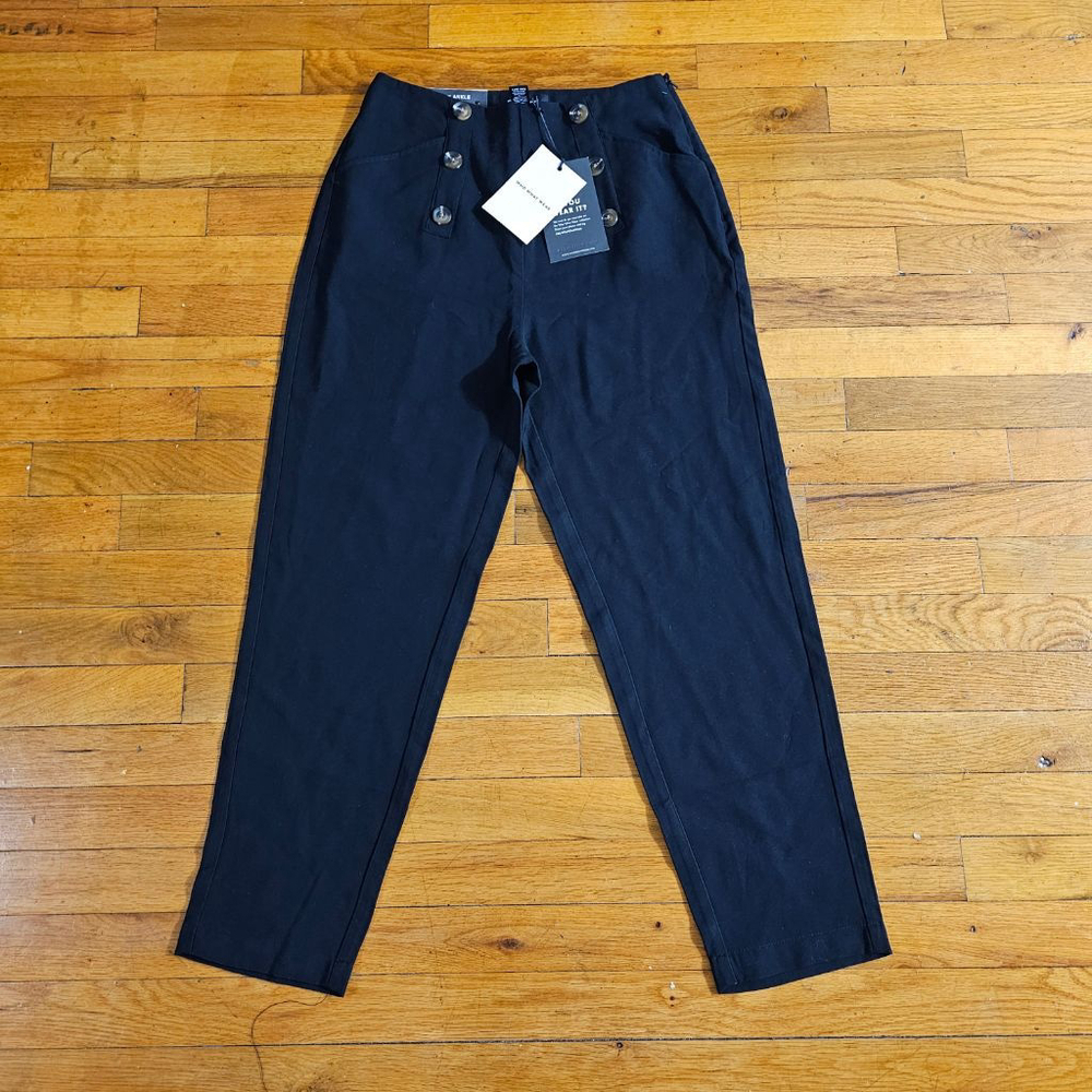 Who What Wear Black Ankle Tapered Pants Women's Size 2